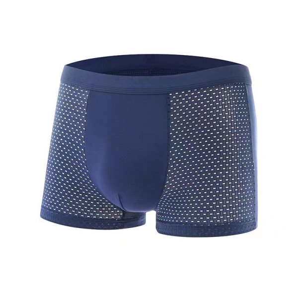 Modal Solid Ice Silk Antibacterial Underwear for Men's Mid Waist Breathable Four Square Corner Underwear - Image 10