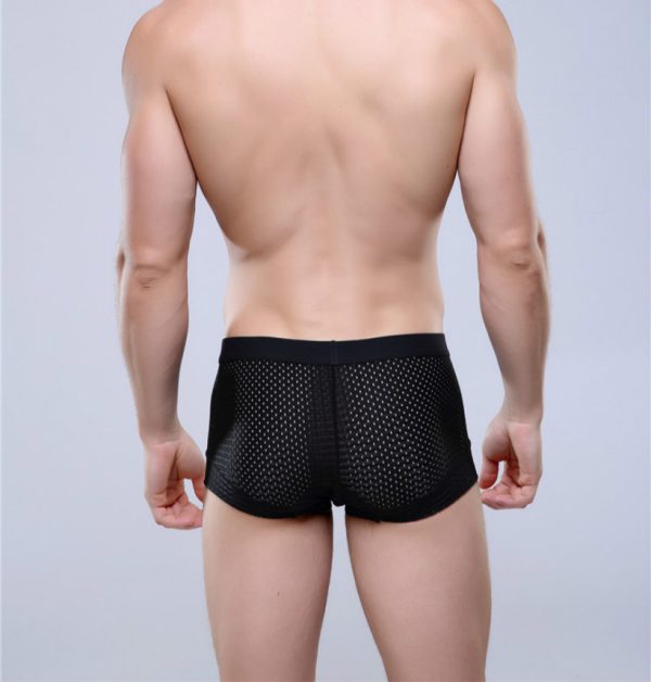 Breathable Mesh Silk Men Boxers Four Corner Underwear Wholesale Underwear Men Cotton Mens Bodysuit Underwear - Image 2